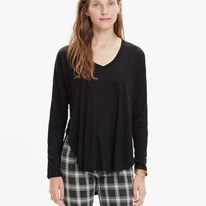 Madewell Anthem Long-Sleeve V-Neck Side Split Tee